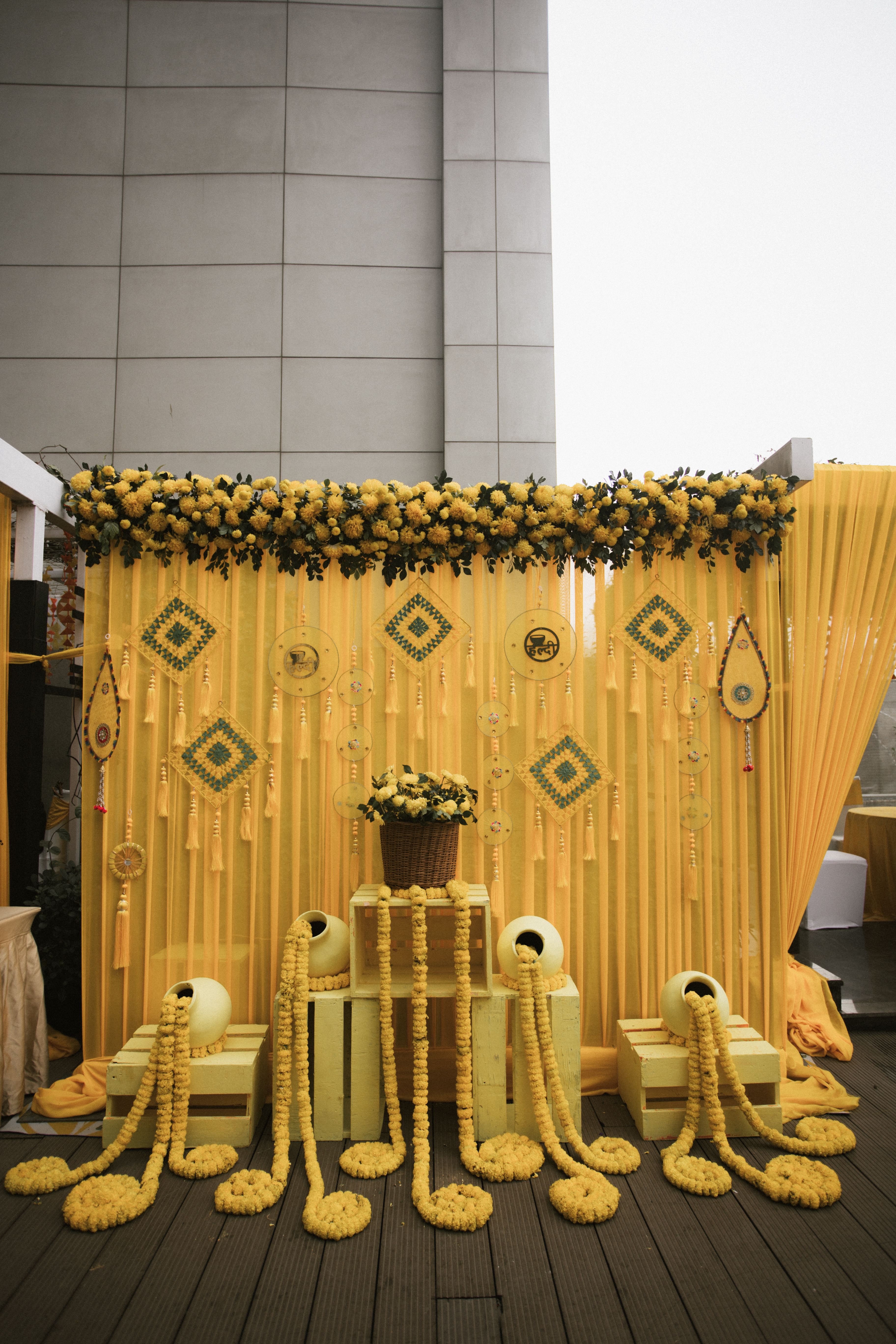 Creative event styling with floral arrangements and ambient lighting